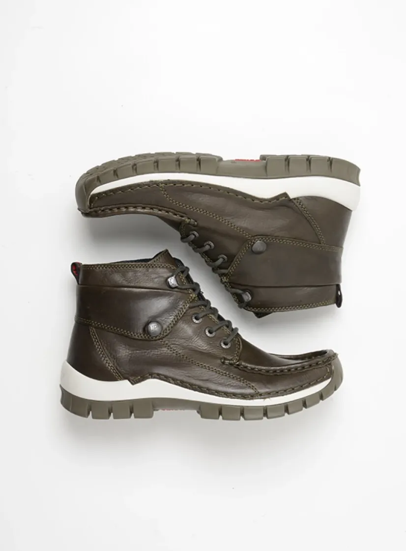 Wolky Jump - cactus leer<DAMES Hoge Veterschoenen|Herfst/Winter