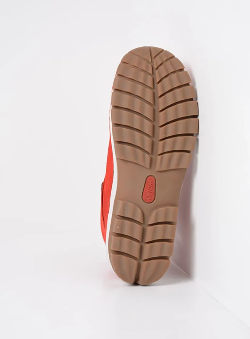 Wolky Jump - rood nubuck<DAMES Hoge Veterschoenen|Herfst/Winter
