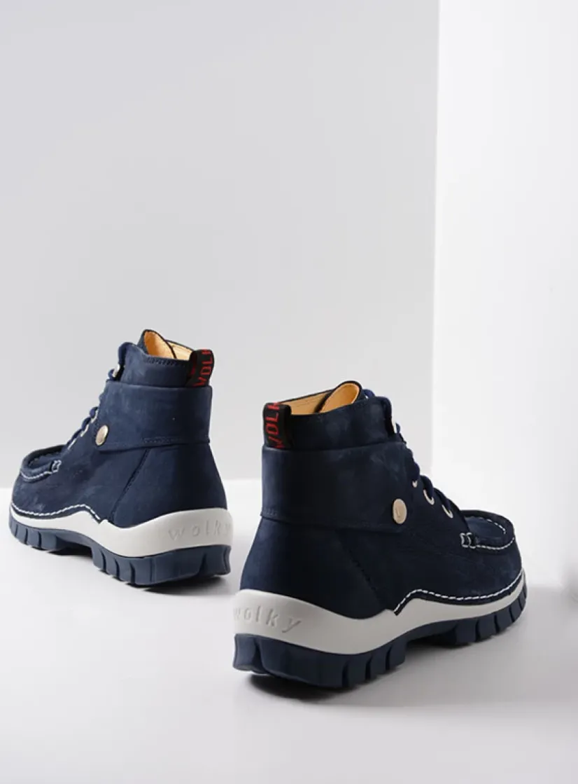 Wolky Jump Summer - denim nubuck<DAMES Hoge Veterschoenen