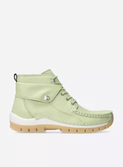 Wolky Jump Summer - lichtgroen leer<DAMES Hoge Veterschoenen