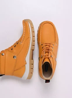 Wolky Jump Summer - lichtoranje leer<DAMES Hoge Veterschoenen