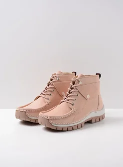 Wolky Jump Summer - nude nubuck<DAMES Hoge Veterschoenen