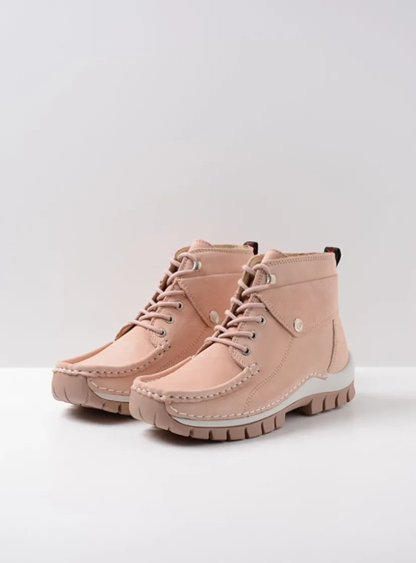 Wolky Jump Summer - nude nubuck<DAMES Hoge Veterschoenen