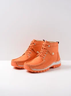Wolky Jump Summer - oranje nubuck<DAMES Hoge Veterschoenen
