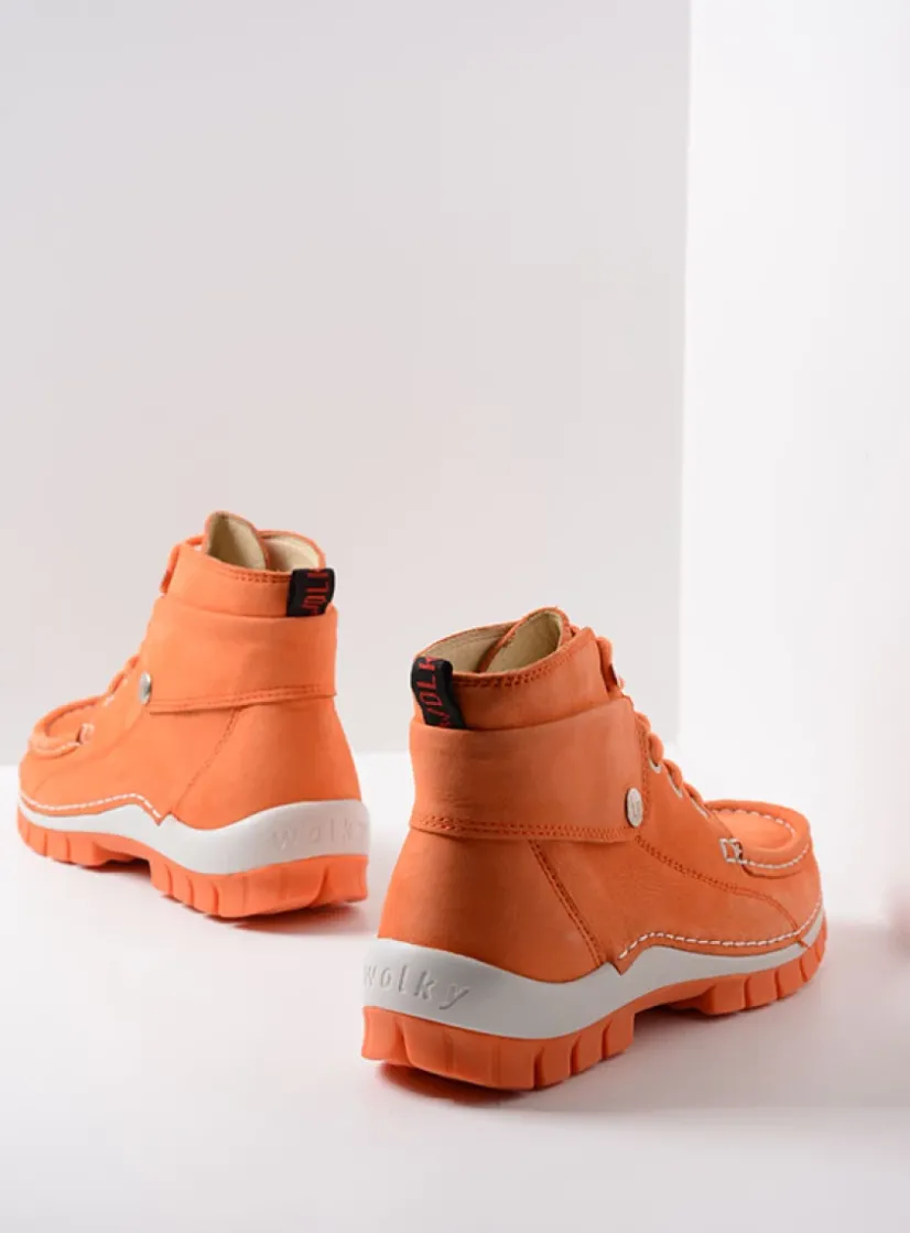 Wolky Jump Summer - oranje nubuck<DAMES Hoge Veterschoenen