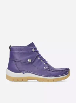Wolky Jump Summer - violet leer<DAMES Hoge Veterschoenen