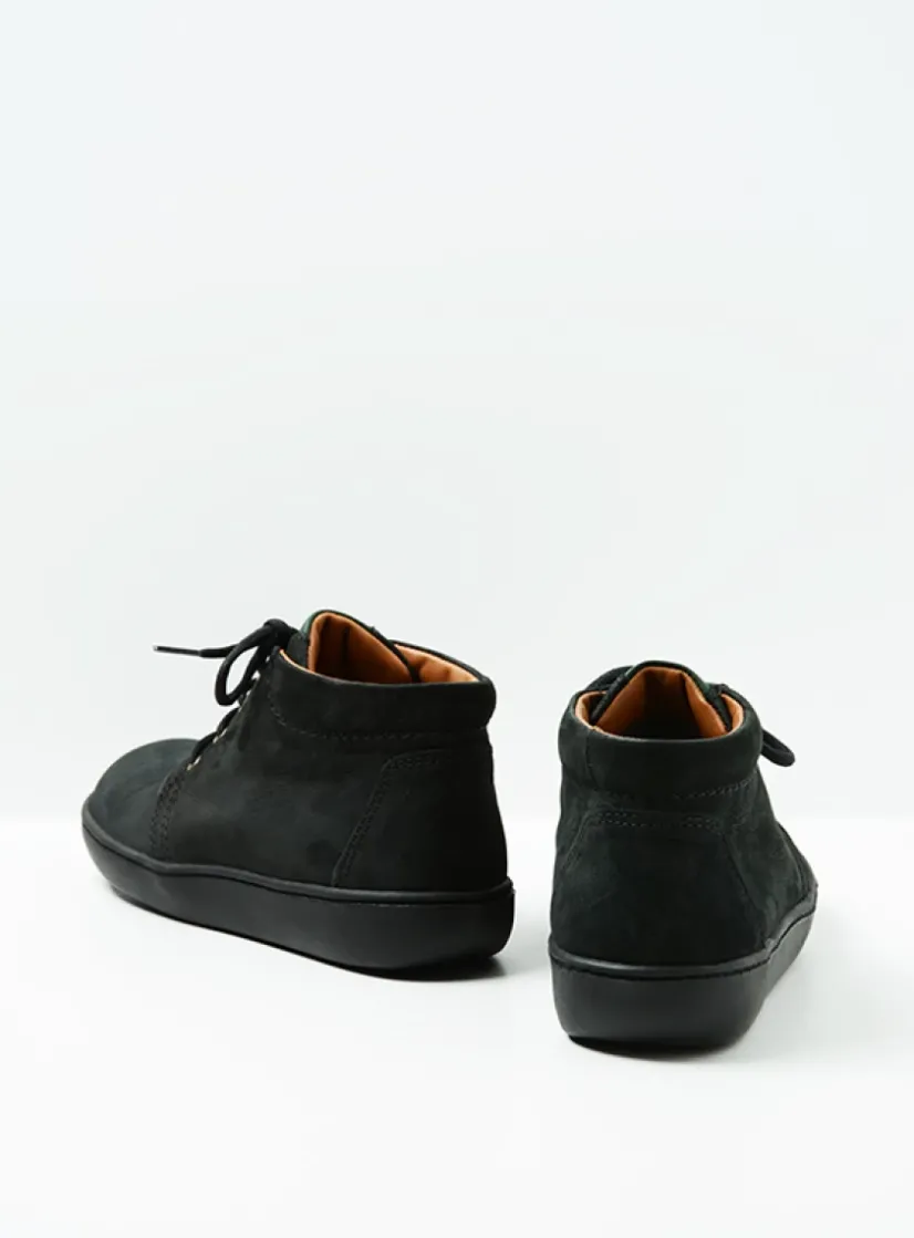 Wolky Kansas Lady XW - zwart nubuck<DAMES Hoge Veterschoenen|Herfst/Winter