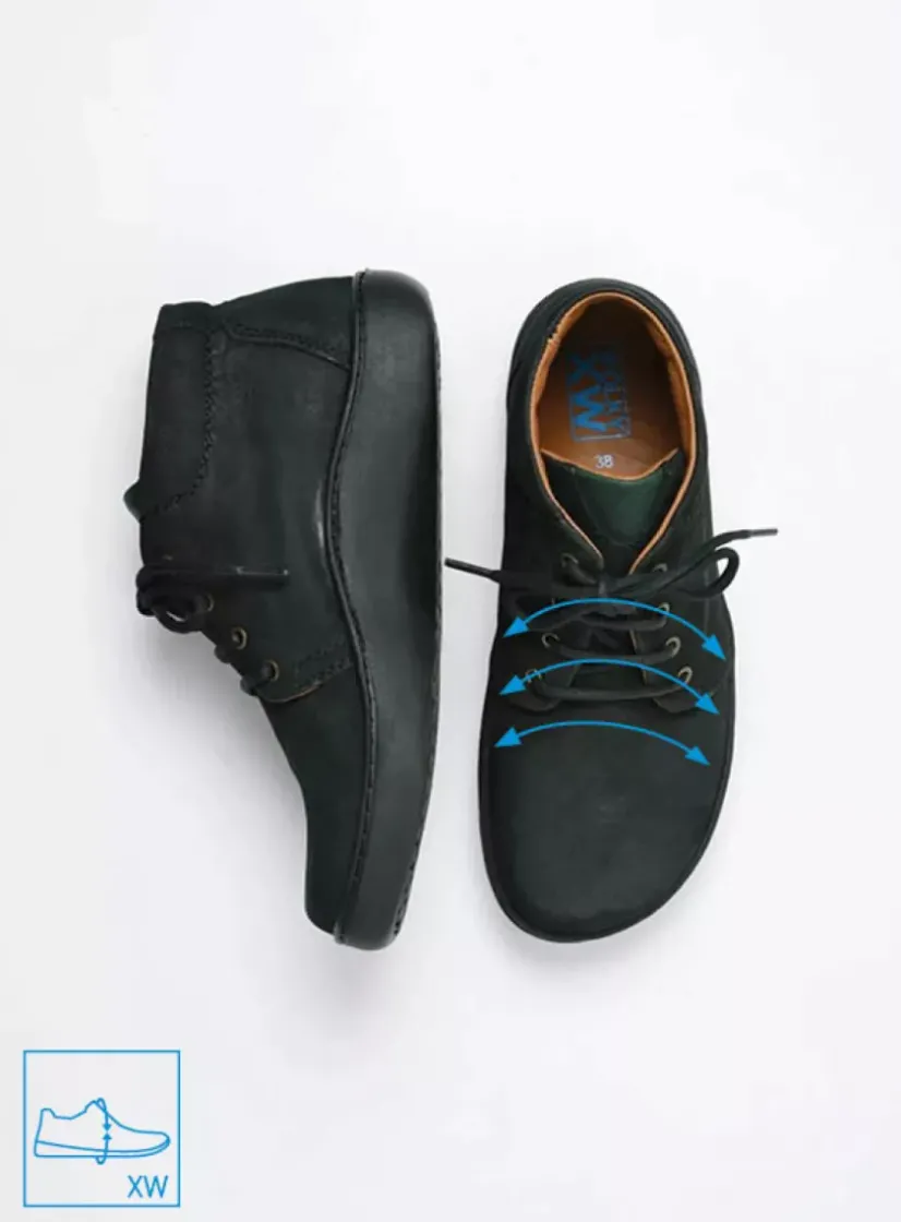 Wolky Kansas Lady XW - zwart nubuck<DAMES Hoge Veterschoenen|Herfst/Winter