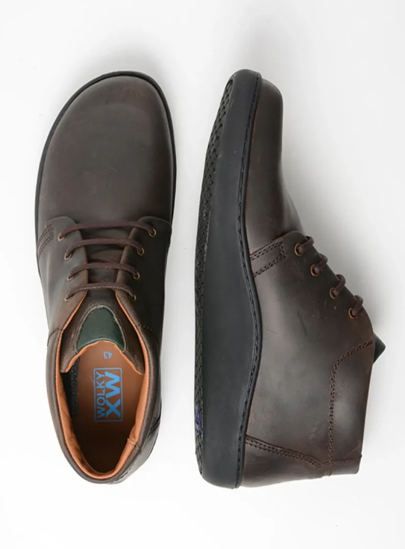 Wolky Kansas Men - bruin leer<Heren Veterschoenen Heren|Nette Schoenen Heren