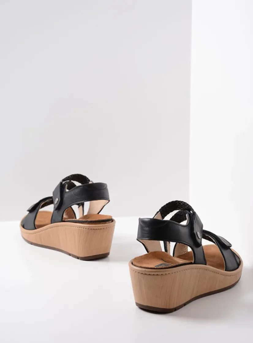 Wolky La Jolla - zwart leer<DAMES Sandalen