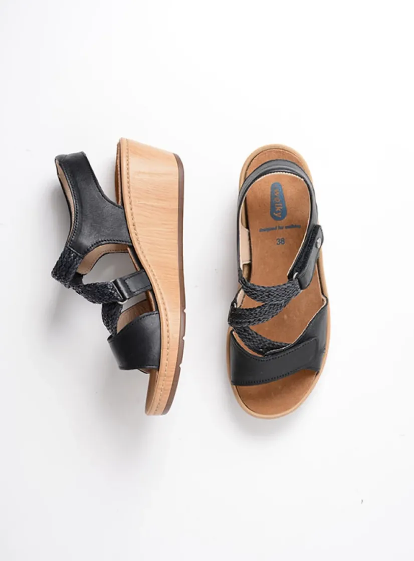 Wolky La Jolla - zwart leer<DAMES Sandalen