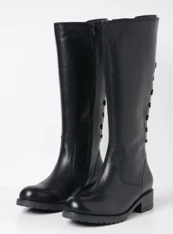 Wolky Lascana F2F - zwart leer<DAMES Lange Laarzen|Herfst/Winter