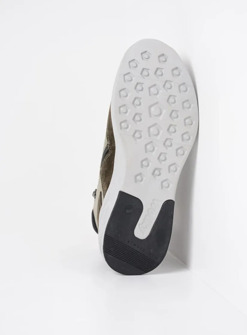 Wolky Leap - grijsgroen combi leer<DAMES Hoge Veterschoenen|Wandelschoenen