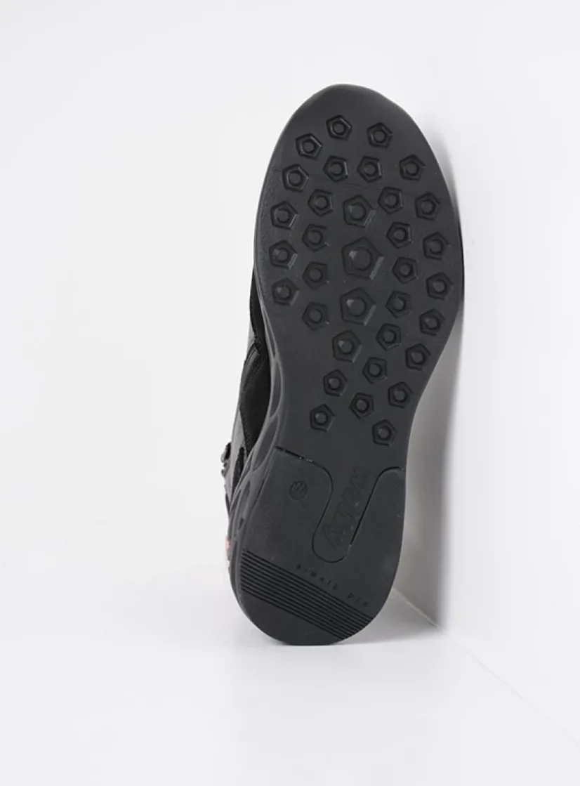 Wolky Leap - zwart combi leer/zwart<DAMES Hoge Veterschoenen|Wandelschoenen