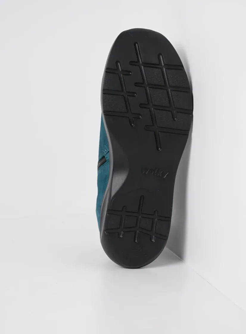 Wolky Lima - petrol nubuck<DAMES Hoge Veterschoenen|Wandelschoenen