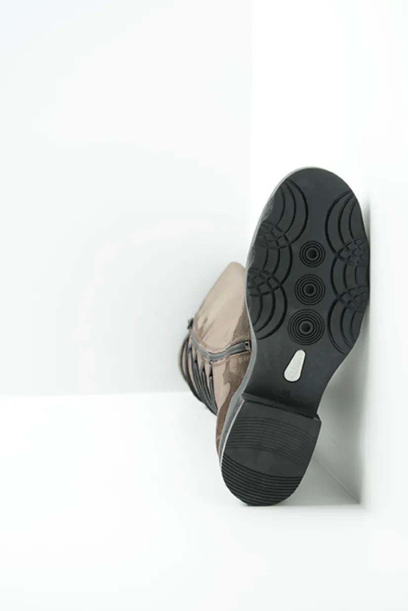 Wolky Longview - donkerbruin suede<DAMES Veterlaarzen|Lange Laarzen