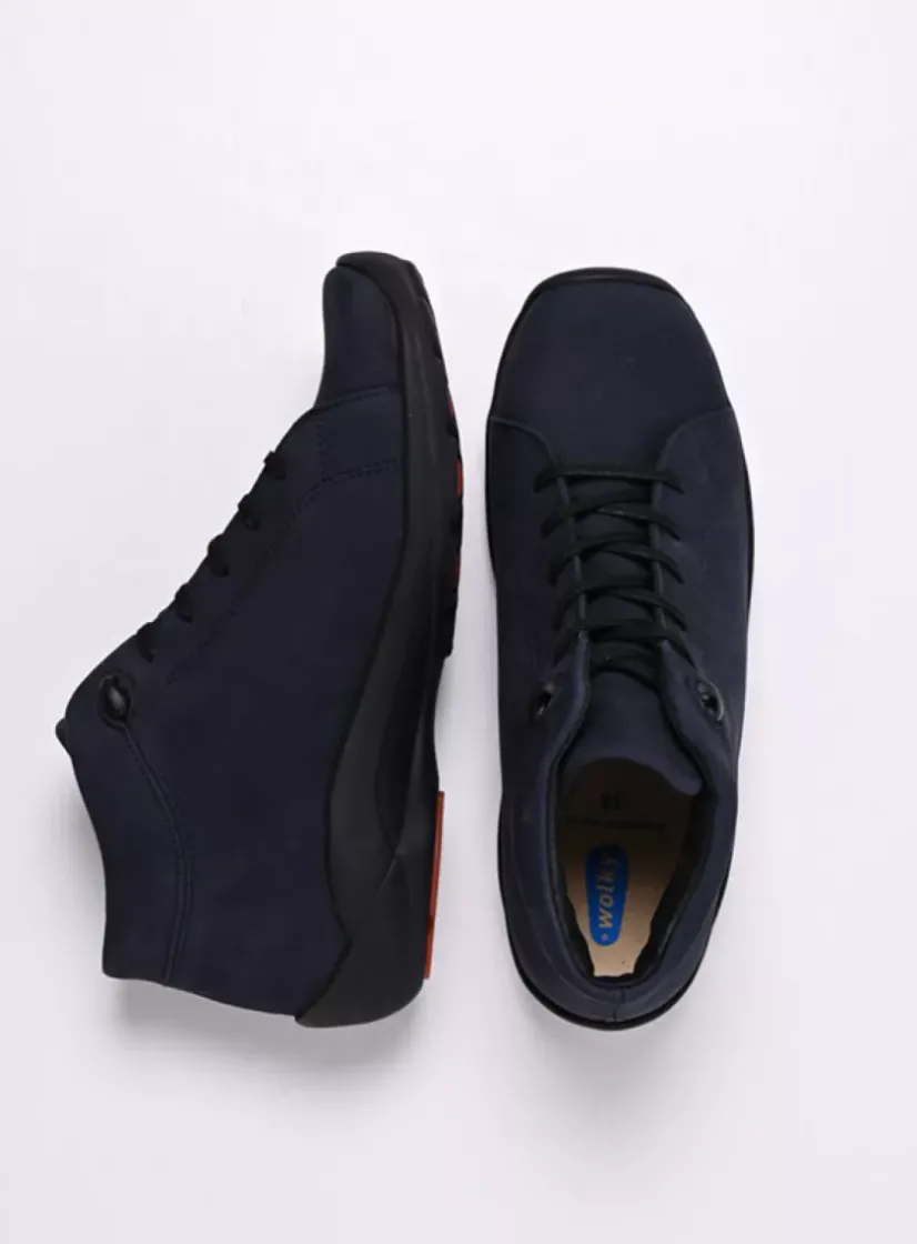 Wolky Louise - blauw nubuck<DAMES Lage Veterschoenen|Herfst/Winter