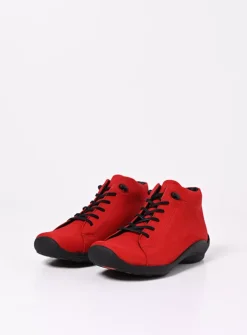 Wolky Louise - donkerrood nubuck<DAMES Lage Veterschoenen|Herfst/Winter