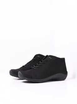 Wolky Louise - zwart nubuck<DAMES Lage Veterschoenen|Herfst/Winter