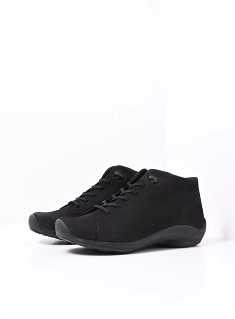 Wolky Louise - zwart nubuck<DAMES Lage Veterschoenen|Herfst/Winter