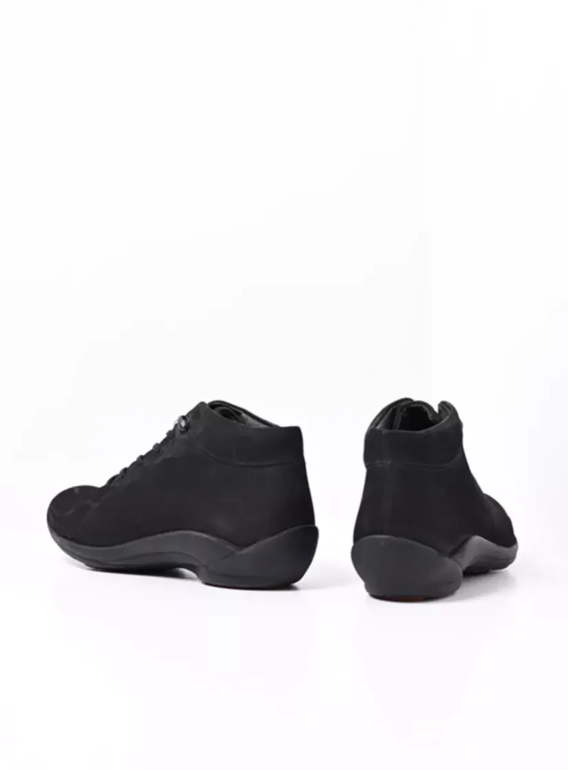 Wolky Louise - zwart nubuck<DAMES Lage Veterschoenen|Herfst/Winter