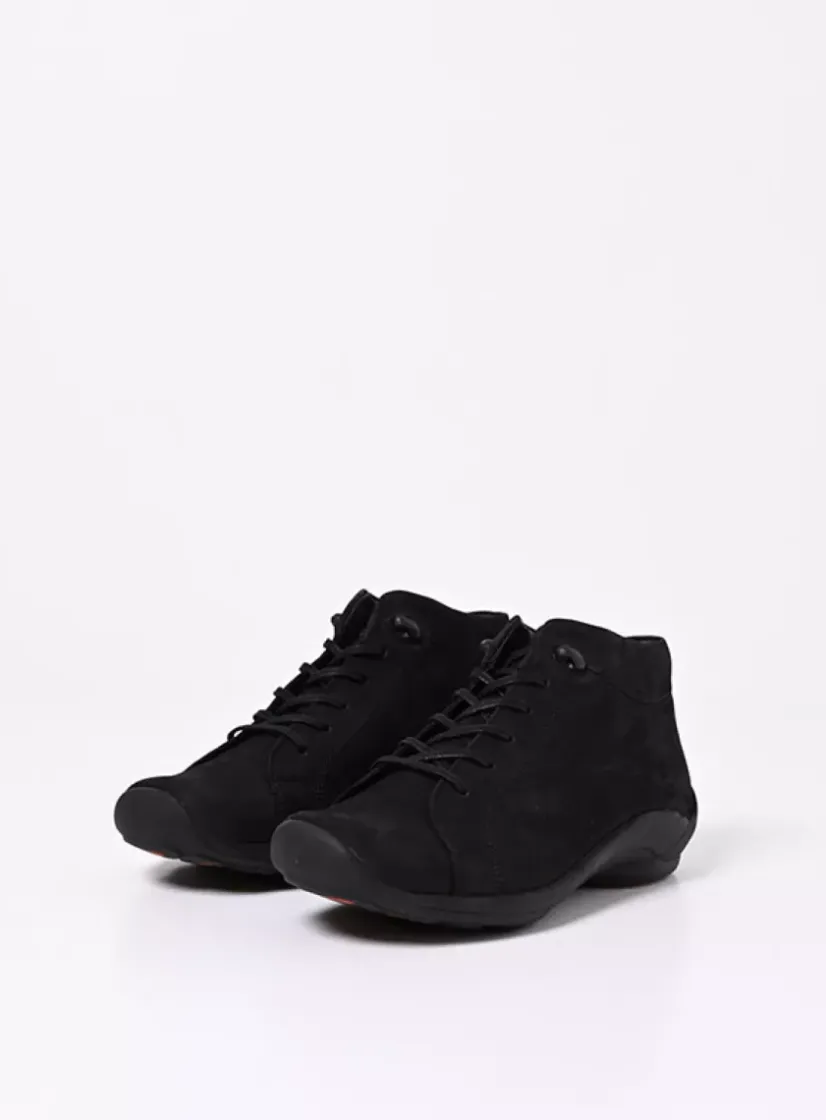 Wolky Louise - zwart nubuck<DAMES Lage Veterschoenen|Herfst/Winter