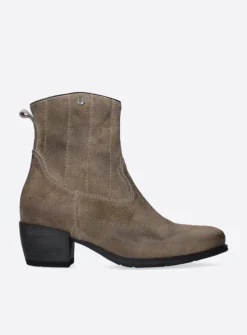 Wolky Lubbock - taupe suede<DAMES Cowboylaarzen|Enkellaarsjes
