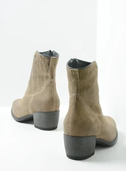Wolky Lubbock - taupe suede<DAMES Cowboylaarzen|Enkellaarsjes