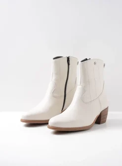 Wolky Lubbock HV - creme wit leer<DAMES Cowboylaarzen|Enkellaarsjes