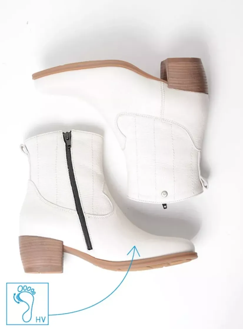 Wolky Lubbock HV - creme wit leer<DAMES Cowboylaarzen|Enkellaarsjes