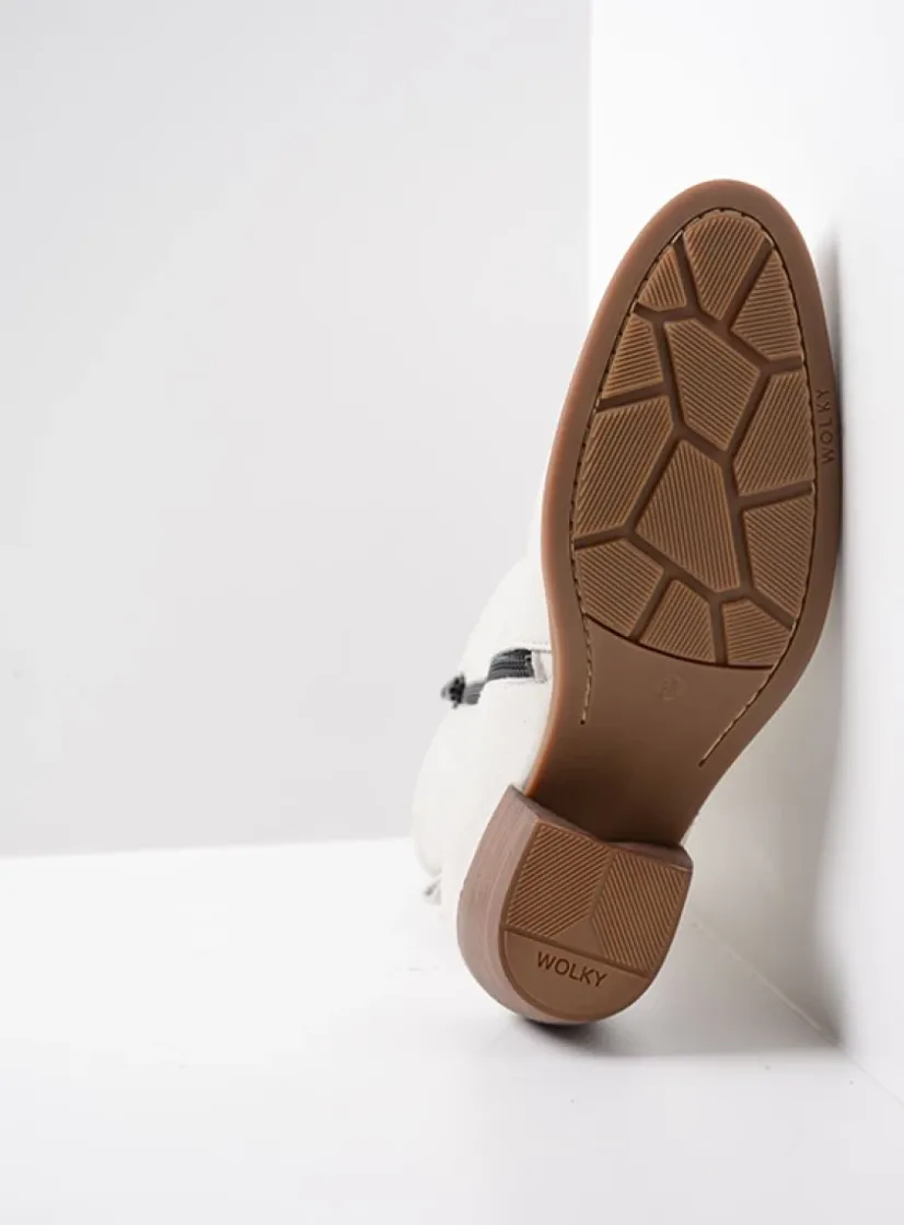 Wolky Lubbock HV - creme wit leer<DAMES Cowboylaarzen|Enkellaarsjes