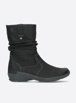 Wolky Luna - zwart nubuck<DAMES Halfhoge Laarzen|Herfst/Winter