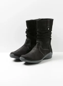 Wolky Luna - zwart nubuck<DAMES Halfhoge Laarzen|Herfst/Winter