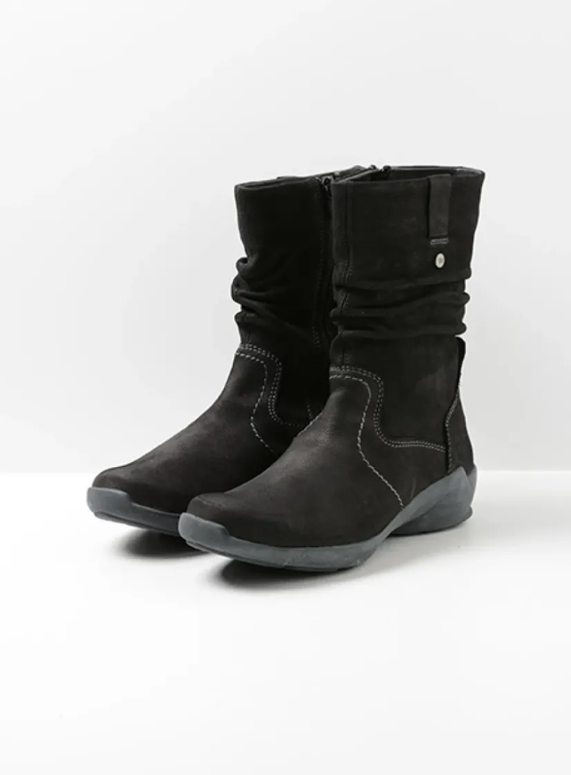 Wolky Luna - zwart nubuck<DAMES Halfhoge Laarzen|Herfst/Winter