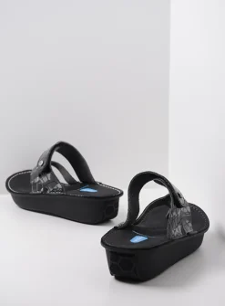 Wolky Martinique - antraciet crocolook lakleer<DAMES Slippers