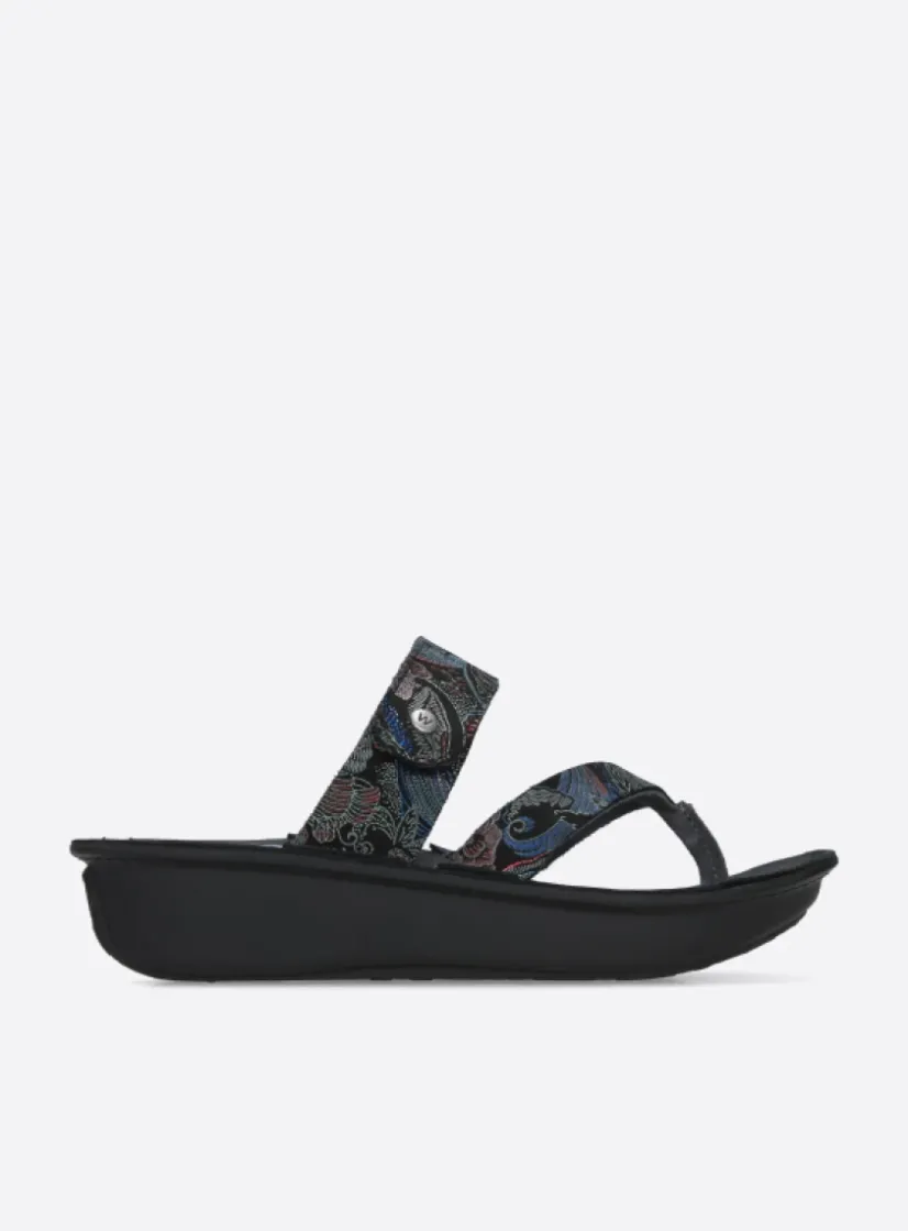 Wolky Martinique - zwart/blauw suede<DAMES Slippers