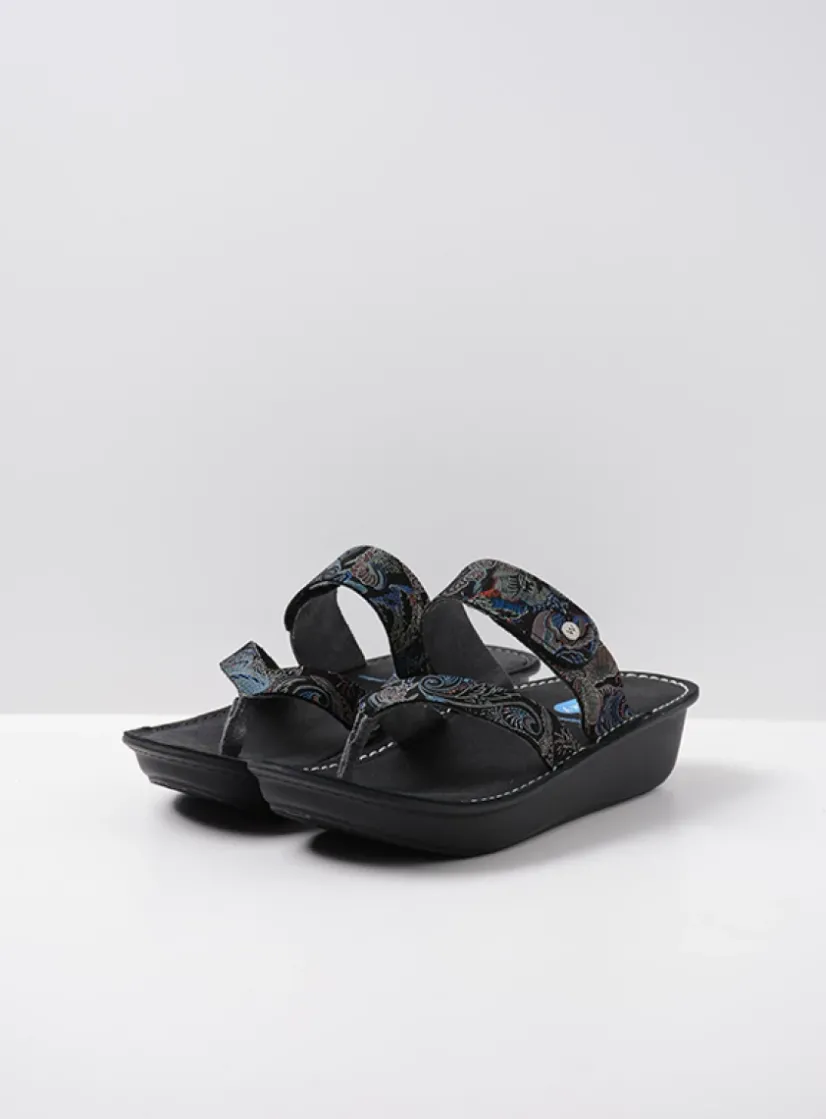 Wolky Martinique - zwart/blauw suede<DAMES Slippers