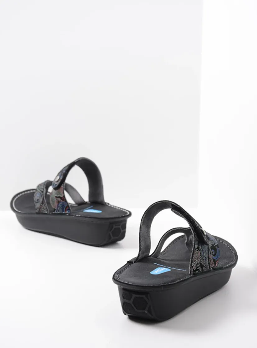 Wolky Martinique - zwart/blauw suede<DAMES Slippers