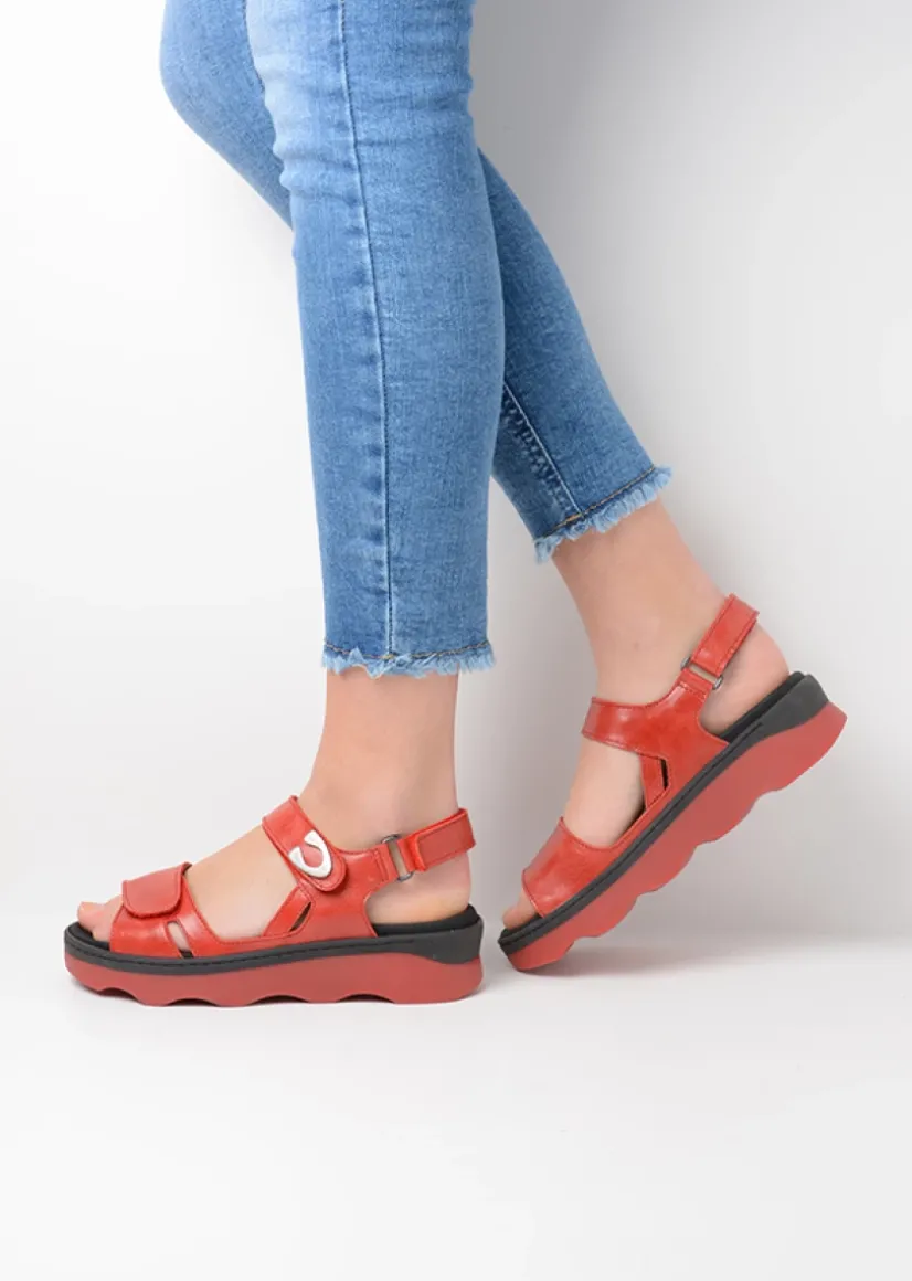 Wolky Medusa - rood leer<DAMES Sandalen