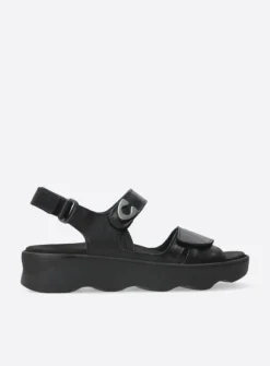 Wolky Medusa - zwart leer<DAMES Sandalen
