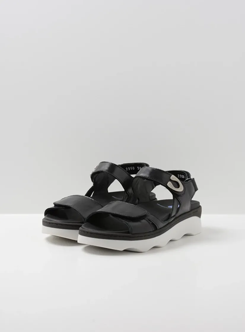 Wolky Medusa - zwart/wit leer<DAMES Sandalen