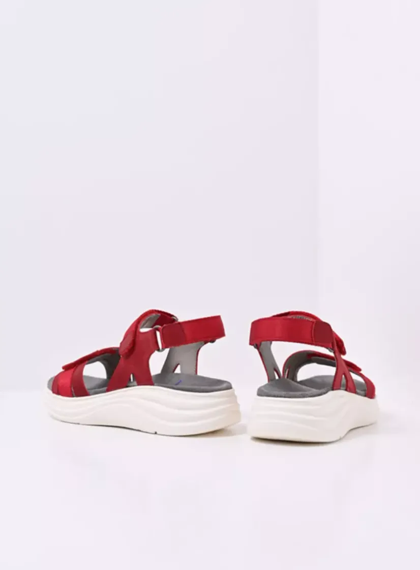 Wolky Miku - rood nubuck<DAMES Sandalen