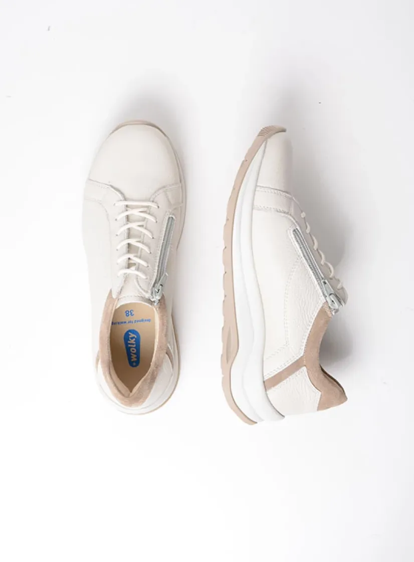 Wolky Milton - gebroken wit/safari nubuck<DAMES Lage Veterschoenen|Wandelschoenen