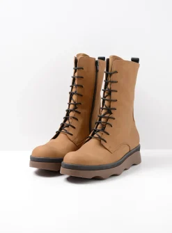Wolky Mito - cognac nubuck<DAMES Veterlaarzen|Herfst/Winter
