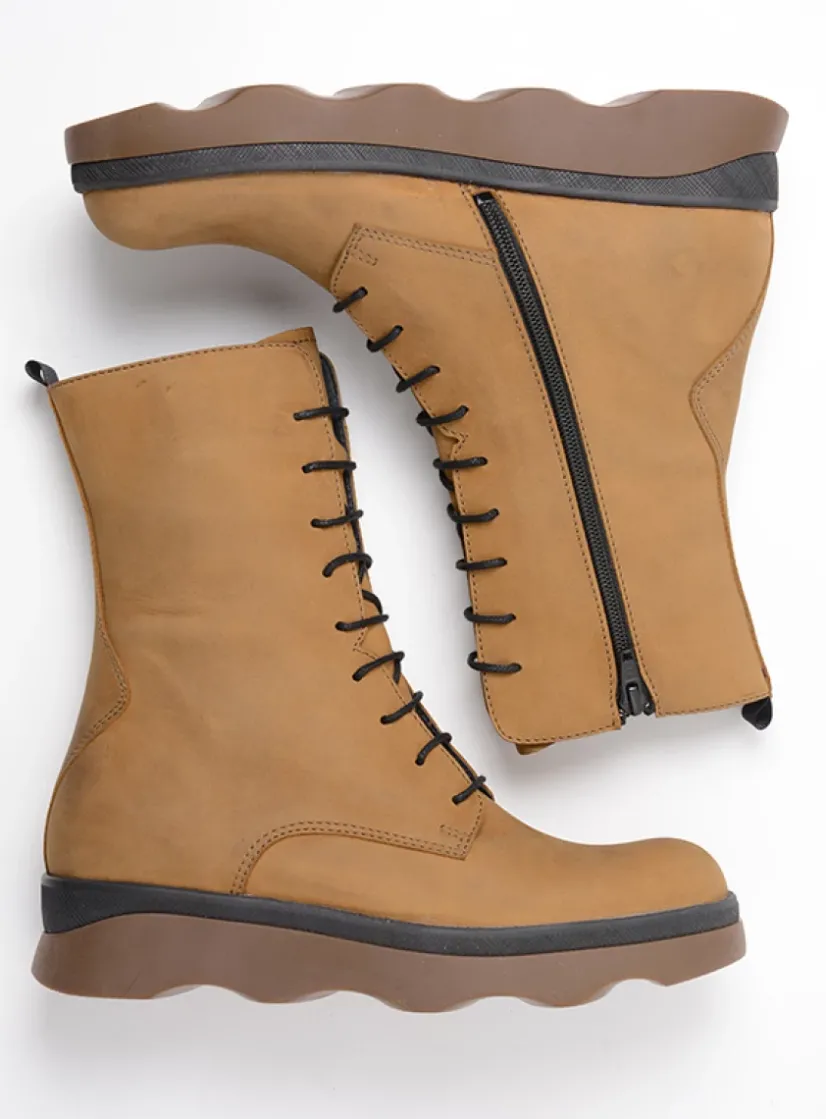 Wolky Mito - cognac nubuck<DAMES Veterlaarzen|Herfst/Winter