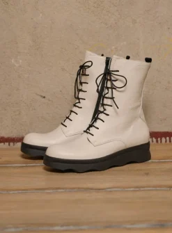 Wolky Mito - wol wit leer<DAMES Veterlaarzen|Herfst/Winter
