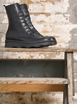 Wolky Mito - zwart leer<DAMES Veterlaarzen|Herfst/Winter