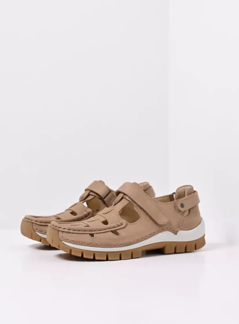 Wolky Move - beige nubuck<DAMES Bandschoenen