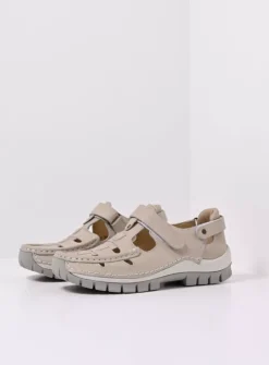 Wolky Move - gebroken wit nubuck<DAMES Bandschoenen
