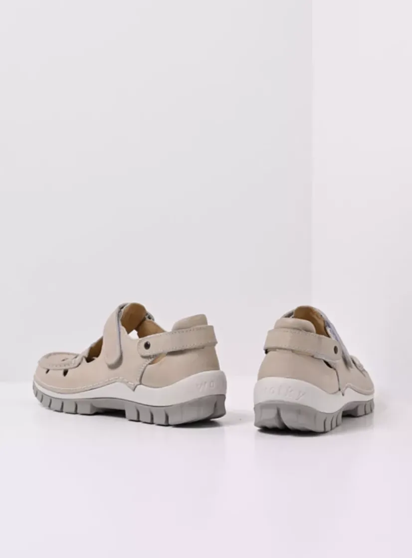 Wolky Move - gebroken wit nubuck<DAMES Bandschoenen
